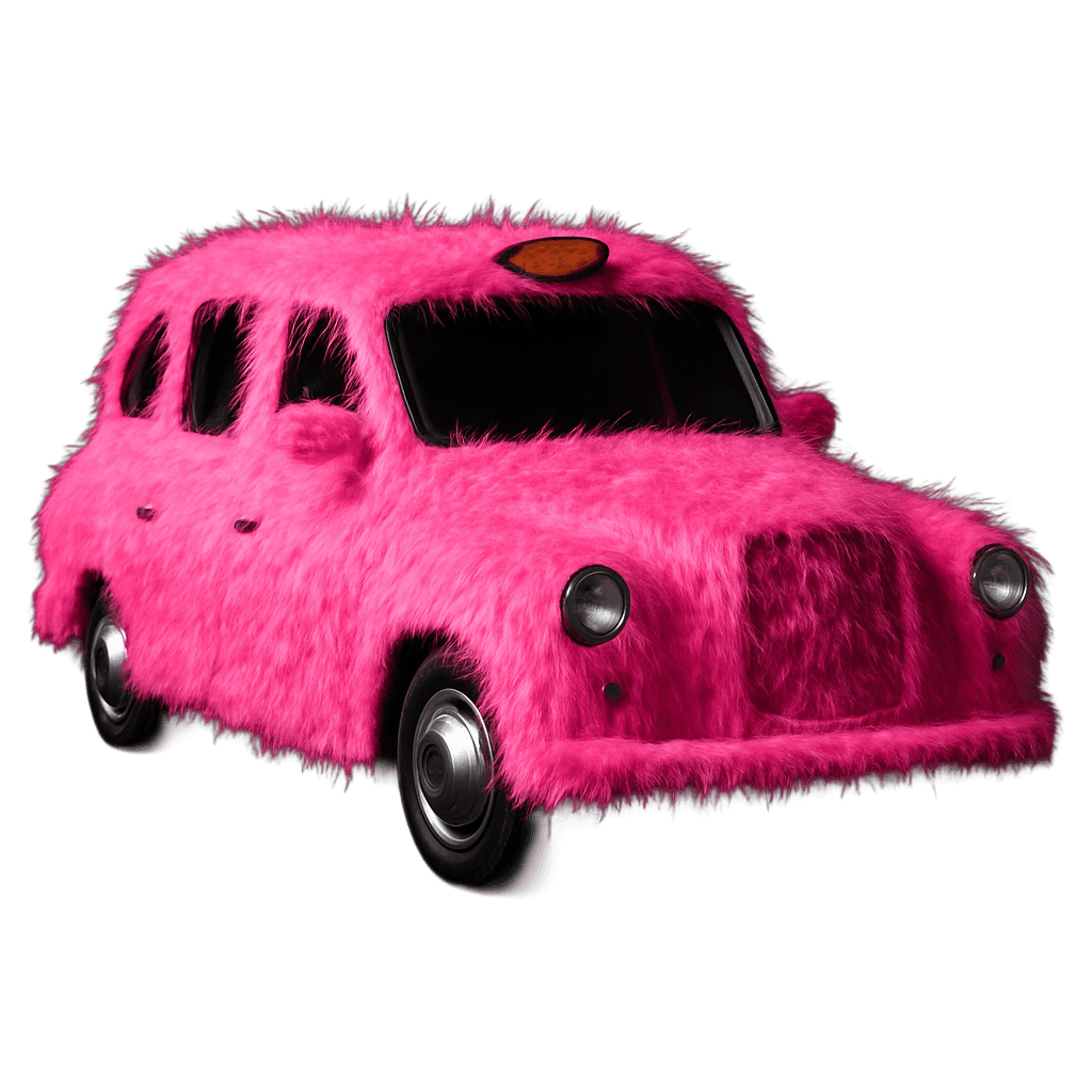 Pink Furry London Taxi - Symbol of our premium lifestyle management services